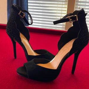 Jessica Simpson Open Toe Suede Pumps